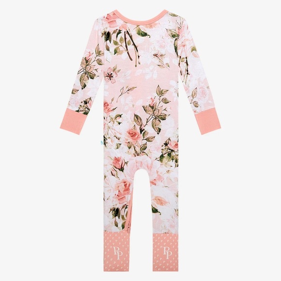 Posh Peanut Vintage Pink Rose Convertible One Piece, Size NB - Picture 5 of 11